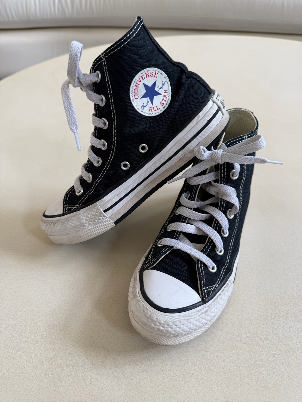 Converse Kids Black and White High Top Sneakers